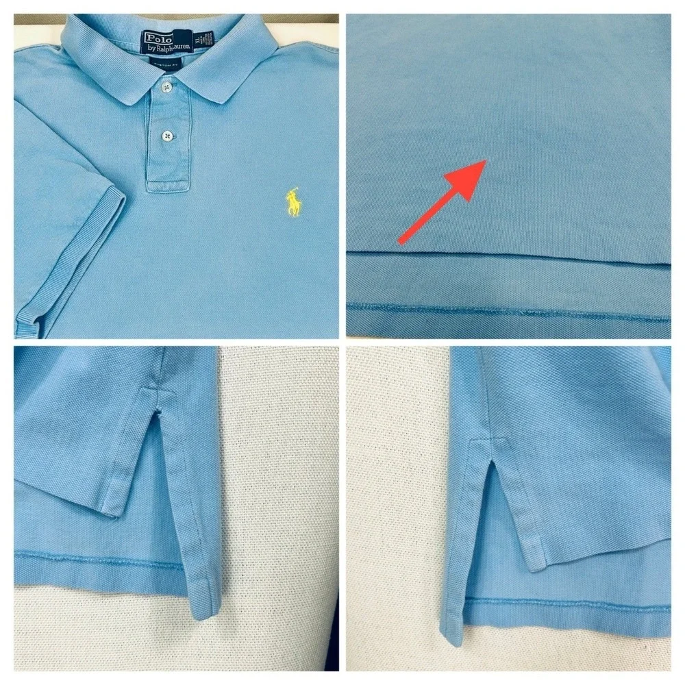 Polo Ralph Lauren Custom Fit Polo Shirt Mens XL Purple Blue Pink Golf Lot of 3